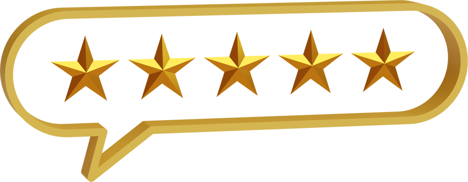 Speech balloon with five stars